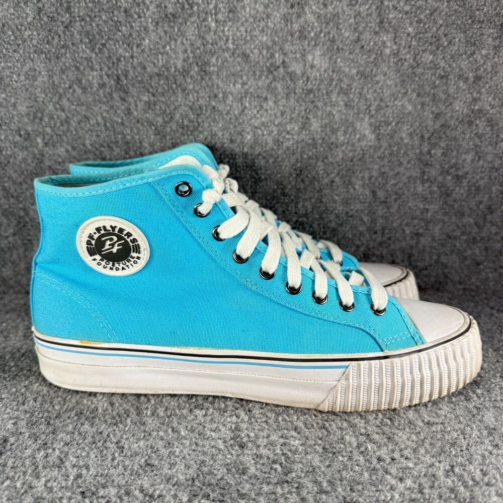 PF Flyers Center Hi Mens 10 Blue Aqua Sandlot Canvas Shoes Sneakers